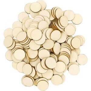 Unfinished Wood Circle Round Disc 100 Pieces